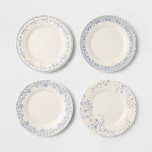 Threshold Studio McGee 4pc 8.5” Melamine Mixed Floral Pattern Salad Plate Set